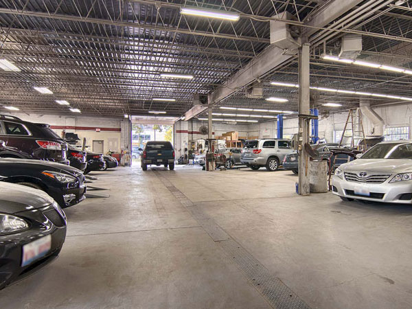 Burlington Auto Body's Main Shop Area